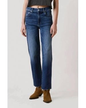 Le Jean Sabine Straight Ankle High Rise Jeans - Blue