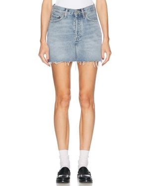 Agolde V-Waist Mini Skirt - Blue