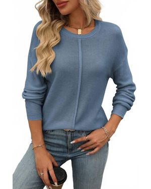 Asia Direct+ Millie Center Seam Long Sleeve Top - Blue