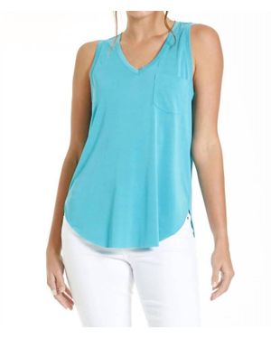Another Love Esther Breast Pocket Tank Top - Blue