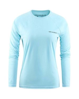 Grundens Tuna Tailscape Long Sleeve Tech Shirt - Blue