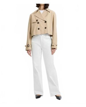 French Connection Cropped Twill Trench Coat - White