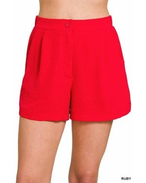Zenana Kinlee Classic Shorts - Red
