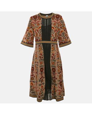 Missoni Floral Cotton Knit Midi Dress - Brown