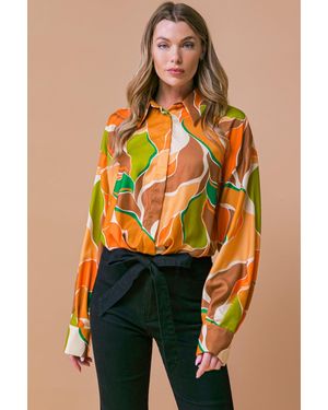 TRUEDAMES Sweetest Entrance Woven Top - Orange
