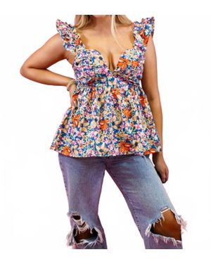 Willow Sweetheart Peplum Top - Blue