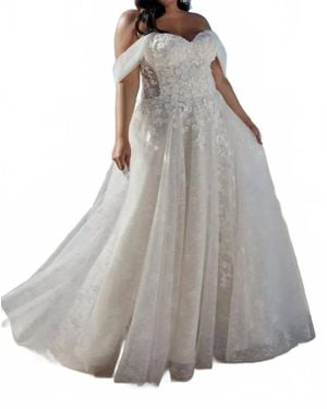 CASABLANCA Mae Lace Wedding Dress - Gray