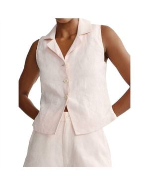DL1961 Neev Sleeveless Linen Crop Top - Natural