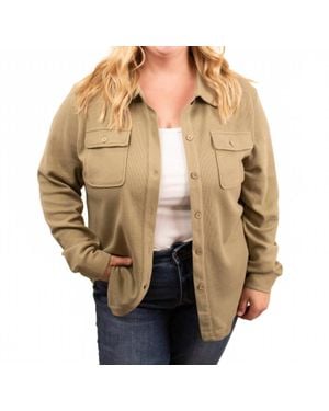 Michelle Mae Timeless Threads Thermal Button Up Shirt - Natural