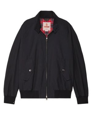 Baracuta Bomber Jacket With Zip-Up Front And Tartan Lining - Blue