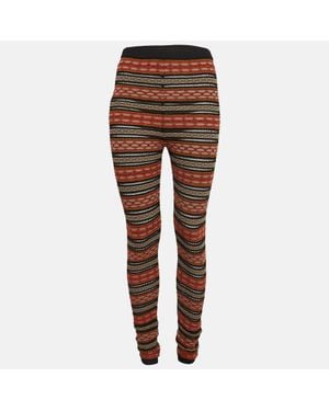 Missoni M Missoni Stripe Patterned Knit Leggings - Brown