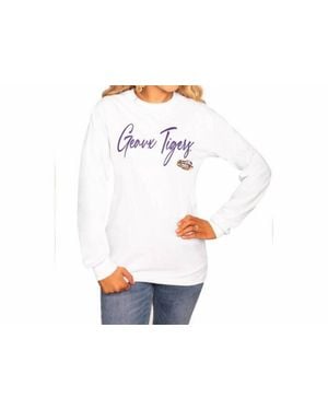 Gameday Couture Win The Day Long Sleeve Crew Tee - White