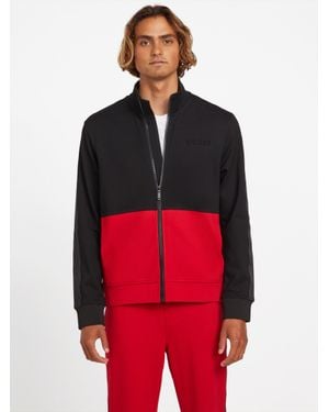Guess Genaro Color-Block Zip Jacket - Red