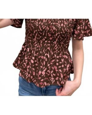 Wishlist Floral Smocked Peplum Blouse - Multicolor