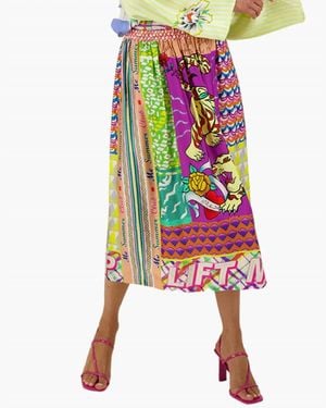 ME 369 Vanessa Printed Midi Skirt - Multicolor