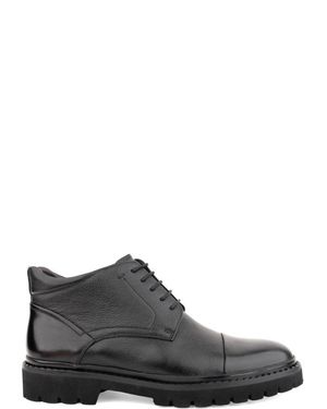 Alberto Gozzi Sleek Closed Front Rugged Sole Leather Ankle Boots - Gray