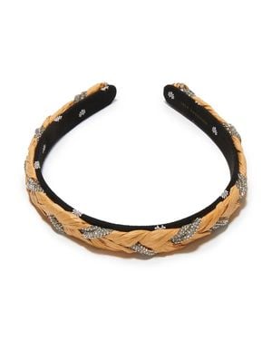 Lele Sadoughi Gigi Raffia Braid Headband - Metallic