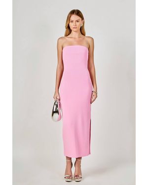 Endless Rose Curved Knit Midi Dress - Pink