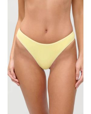 Frankie's Bikinis Dove Ribbed Bikini Bottom - Yellow
