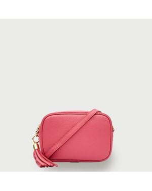 Apatchy London The Tassel Leather Crossbody Bag - Pink