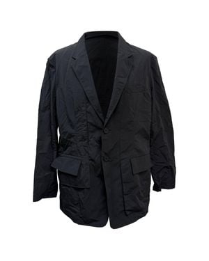 Y-3 Single-Breasted Crinkled Blazer - Blue