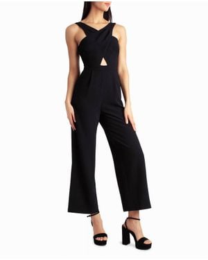 Nicole Miller Charli Stretch Crepe Halter Neck Jumpsuit - Black