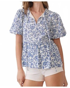 TCEC Floral Babydoll Blouse - Blue