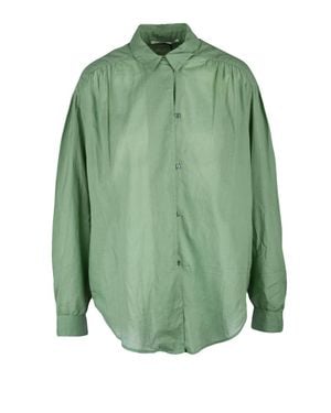 Pomandère Relaxed Fit Brushed Cotton Shirt - Green