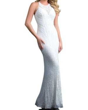 Scala Beaded Evening Gown - Blue