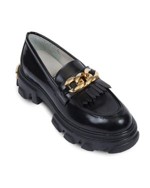 Urbnkicks Chain Leather Loafer By - Black