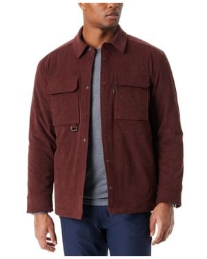 BASS OUTDOOR Shirt Jacket 'Sbrown Corduroy Snap Button Relaxed Fit Fts74 - Red