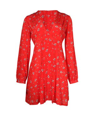 RIXO London Long Sleeve Mini Dress - Red