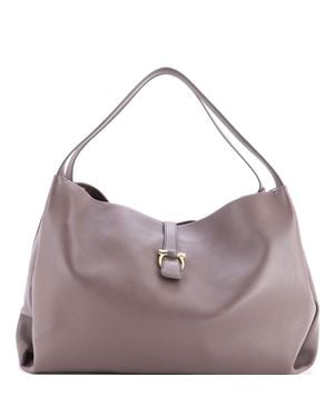 Ferragamo Mia Tote Leather Xl - Purple