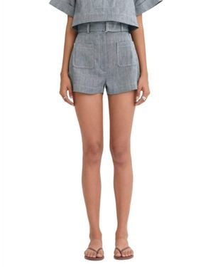 Matthew Bruch Belted Pocket Short - Blue