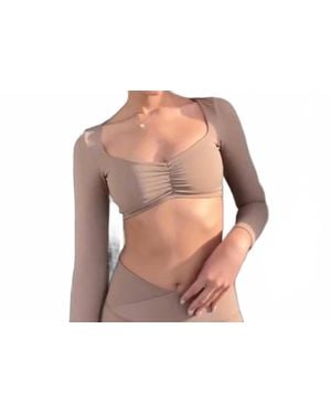 Rockstar Peach Sophie Long Sleeve Crop Top - Black