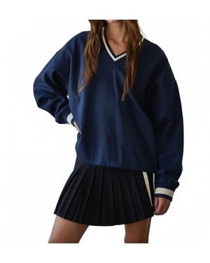 By Together V-Neck Cotton Pullover - Blue