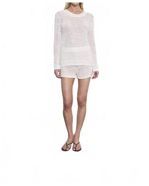 Enza Costa Linen Open Knit Short - White