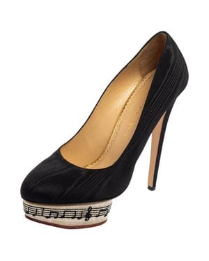 Charlotte Olympia Canvas Dolly Platform Pumps - Black
