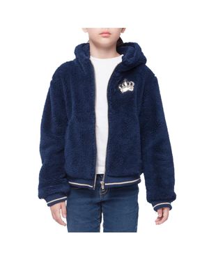 Rokka&Rolla Girl's Faux Shearling Jacket Fleece Warm Coat - Blue