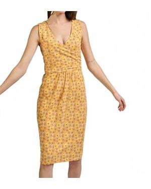 Mata Traders Danica Floral Wrap Mini Dress - Yellow