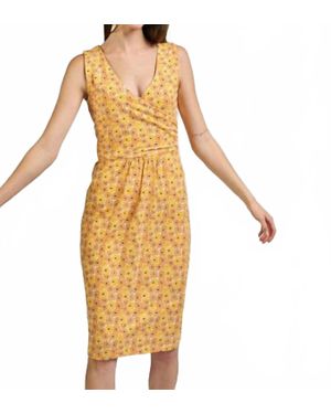 Mata Traders Danica Floral Wrap Mini Dress - Yellow