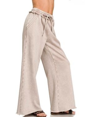 Zenana Classic Lounge Pants - Natural