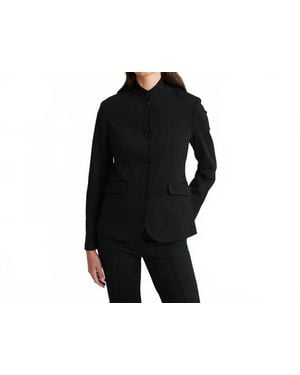 Patrick Assaraf Ponte Collarless Single Breasted Blazer - Black