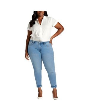 NYDJ Plus Sheri Stretch Denim Ankle Jeans - Blue