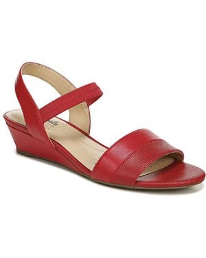 LifeStride Yuma Faux Leather Lizard Print Wedge Sandals - Red