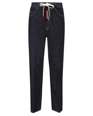 DSquared² Straight-Leg Denim Jeans With Adjustable Drawstring Waist - Blue
