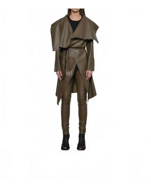 Simply Mila Uneven Long Sleeve Coat - Green