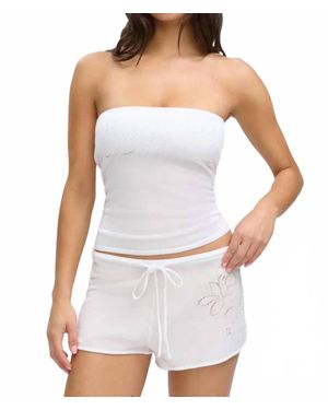 Frankie's Bikinis Margot Knit Tube Top - White