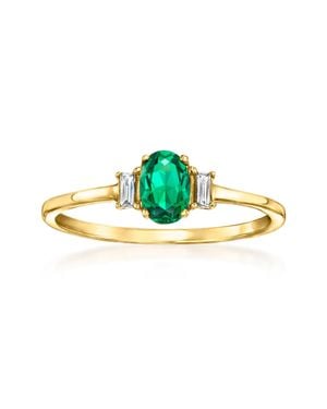 RS Pure By Ross-Simons Lab-Grown Emerald Ring With Lab-Grown Diamonds - Green