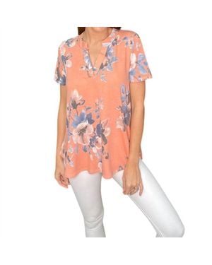 Sew In Love Floral Gabby Top - Orange